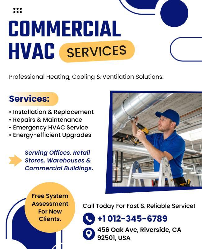 Commercial HVAC Services Flyer Template