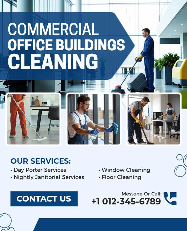 Commercial Office Cleaning Services Flyer Template