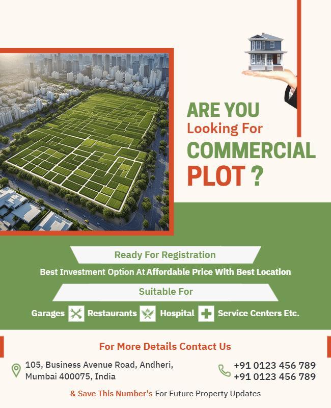 Commercial Plot Investment Opportunity Flyer Template