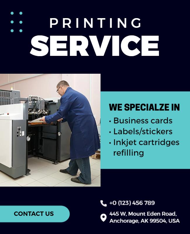 Commercial Printing Service Advertising Flyer Template