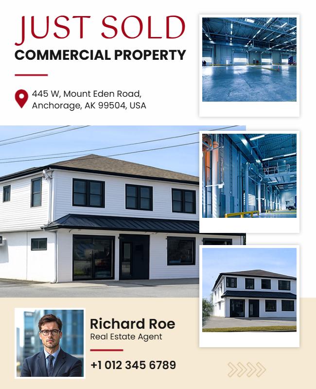 Commercial Property Just Sold Announcement Flyer Template