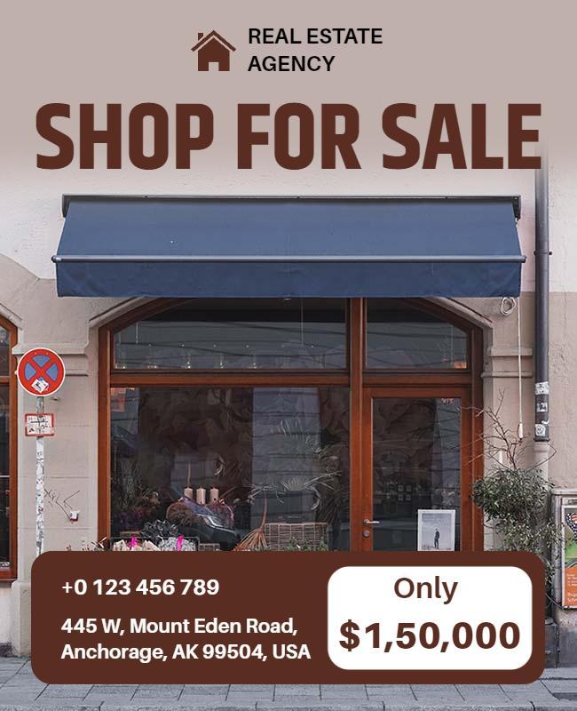 Commercial Property Sale Flyer with Real Estate Details Template