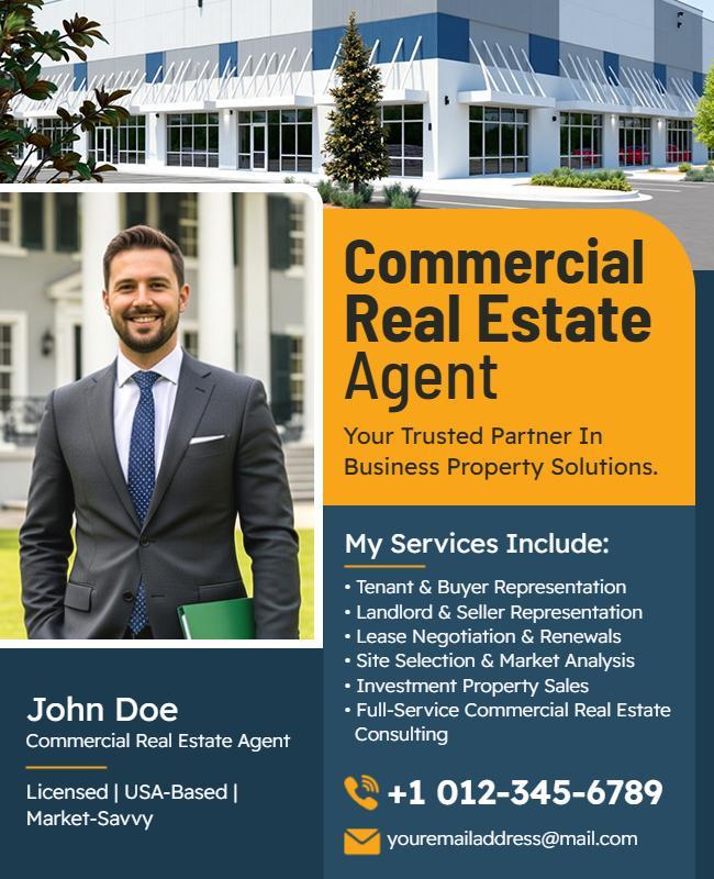 Commercial Real Estate Agent Promotion Flyer Template
