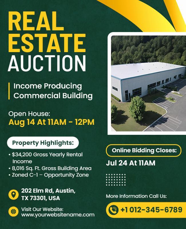 Commercial Real Estate Auction Event Flyer Template