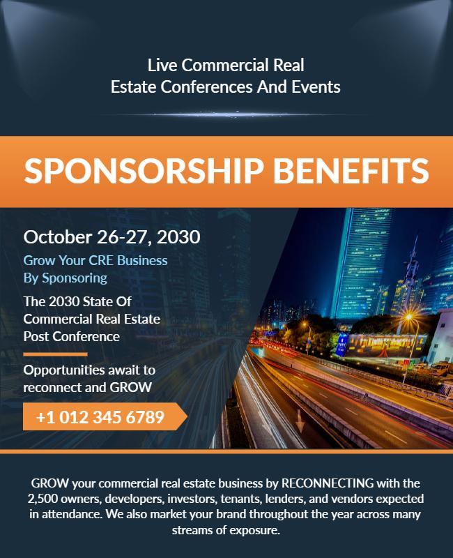 Commercial Real Estate Conference Sponsorship Flyer Template