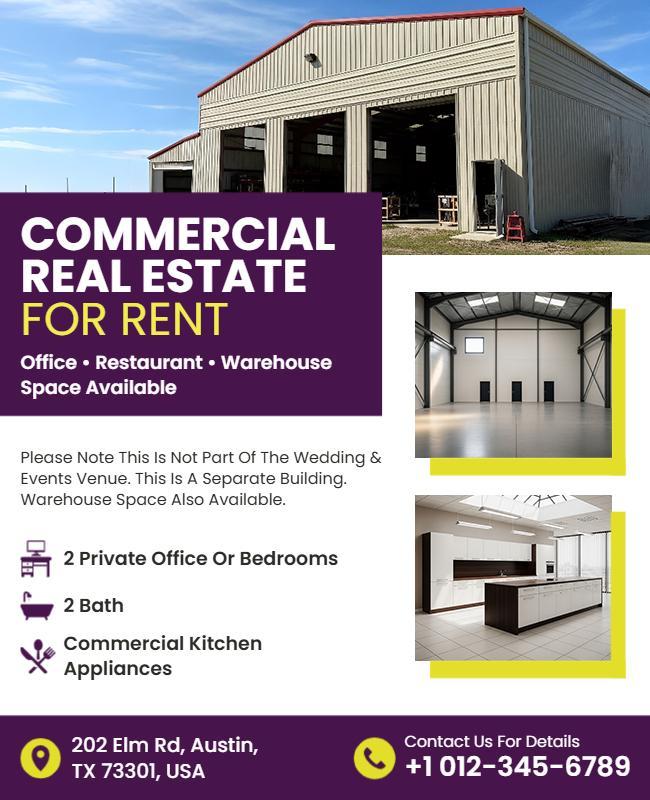 Commercial Real Estate Rental Opportunity Flyer Template