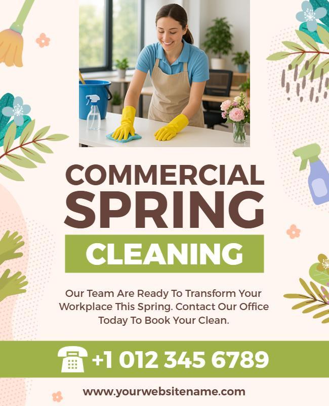 Commercial Spring Cleaning Service Flyer Template