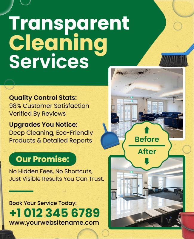 Commercial Transparent Cleaning Services Flyer Template