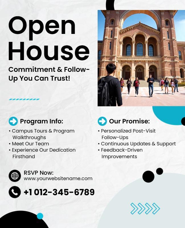 Commitment Follow-up University Open House Flyer Template