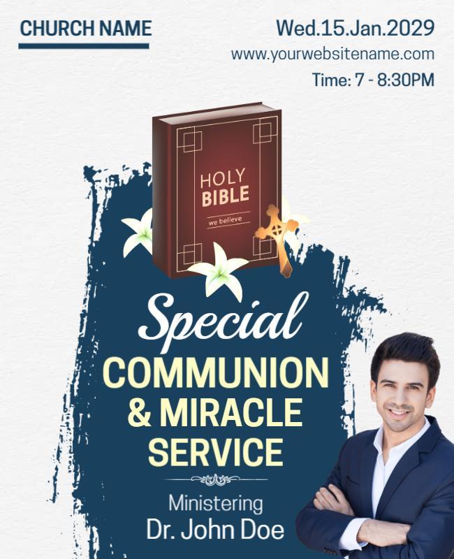 Communion Service Church Flyer Template