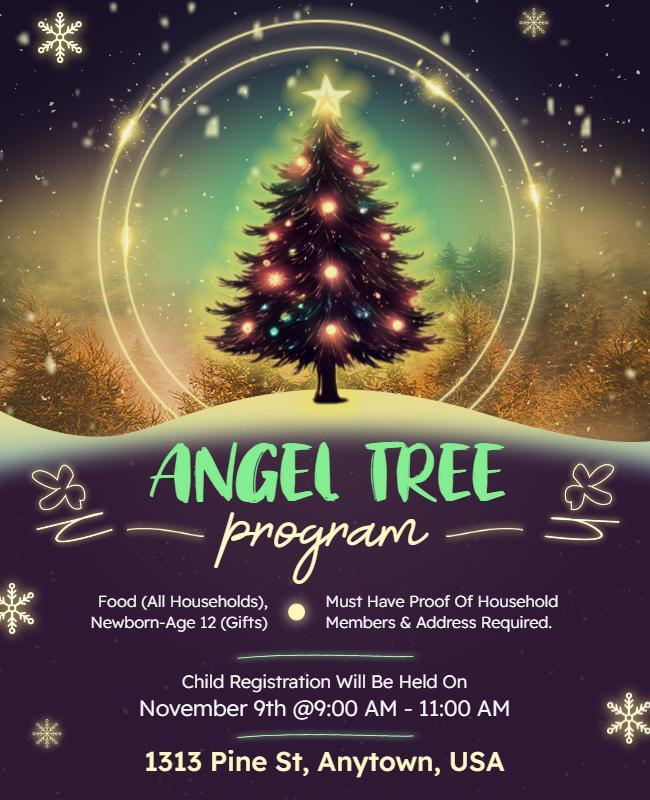 Community Angel Tree Holiday Program Flyer Template