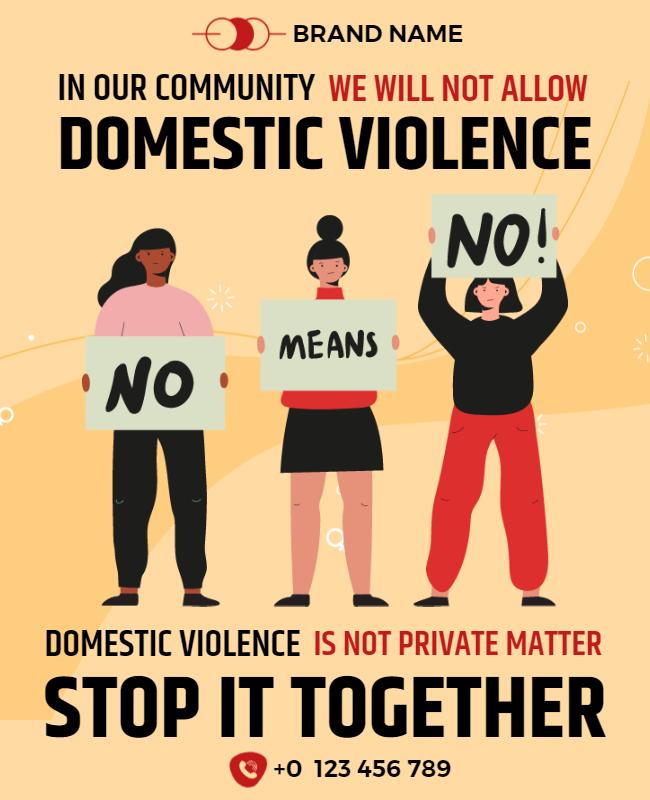 Community Anti Domestic Violence Awareness Flyer Template