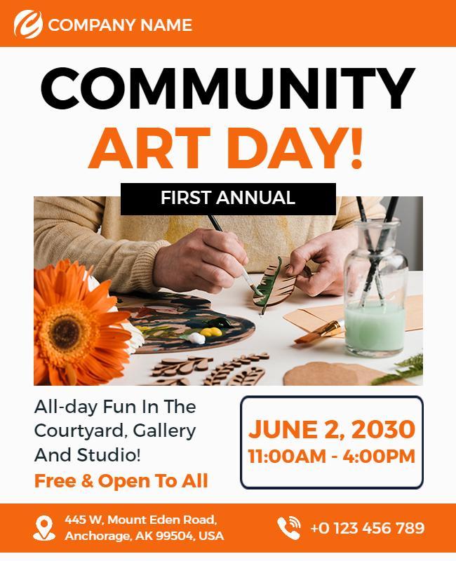 Community Art Day Event Flyer Template