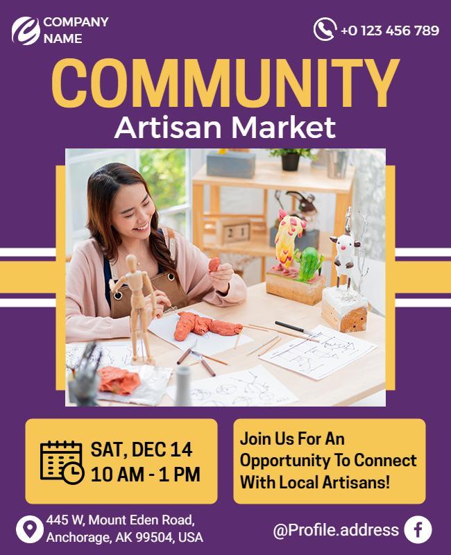 Community Artisan Market Event Flyer Template