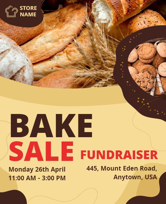 Community Bake Sale Fundraiser Flyer Template