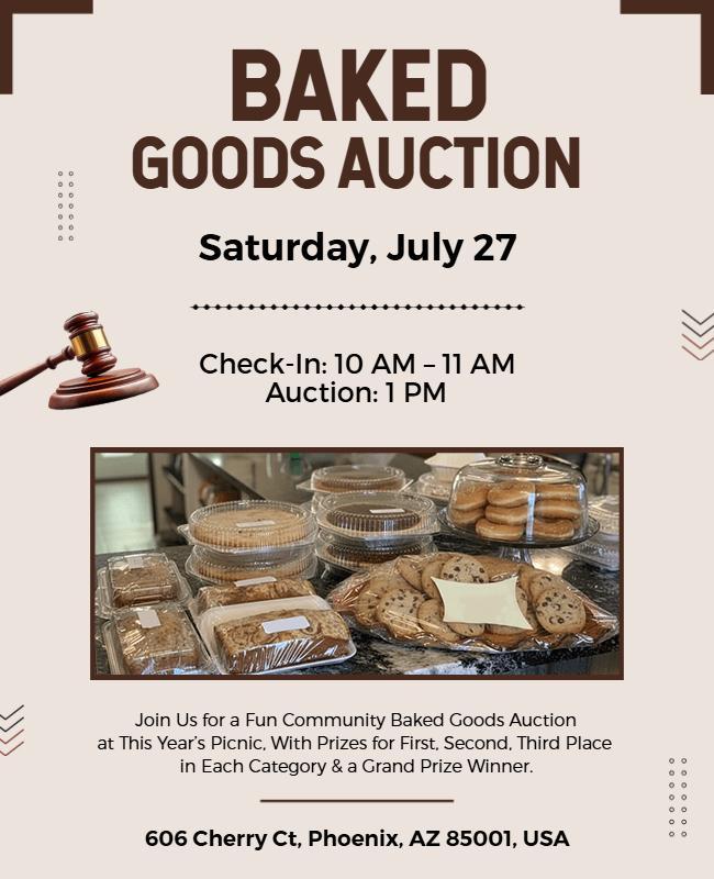 Community Baked Goods Auction Flyer Template