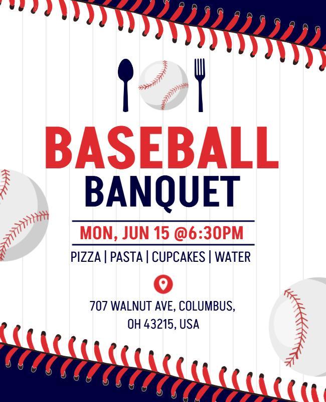 Community Baseball Banquet Celebration Flyer Template