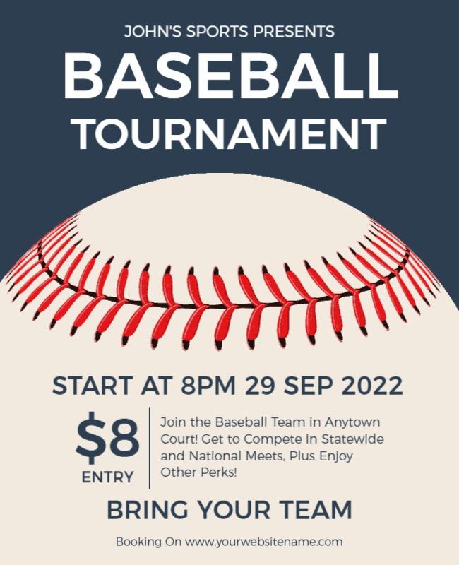 Community Baseball Tournament Event Flyer Template