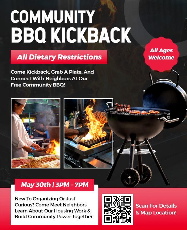 Community BBQ Grill Gathering Event Flyer Template