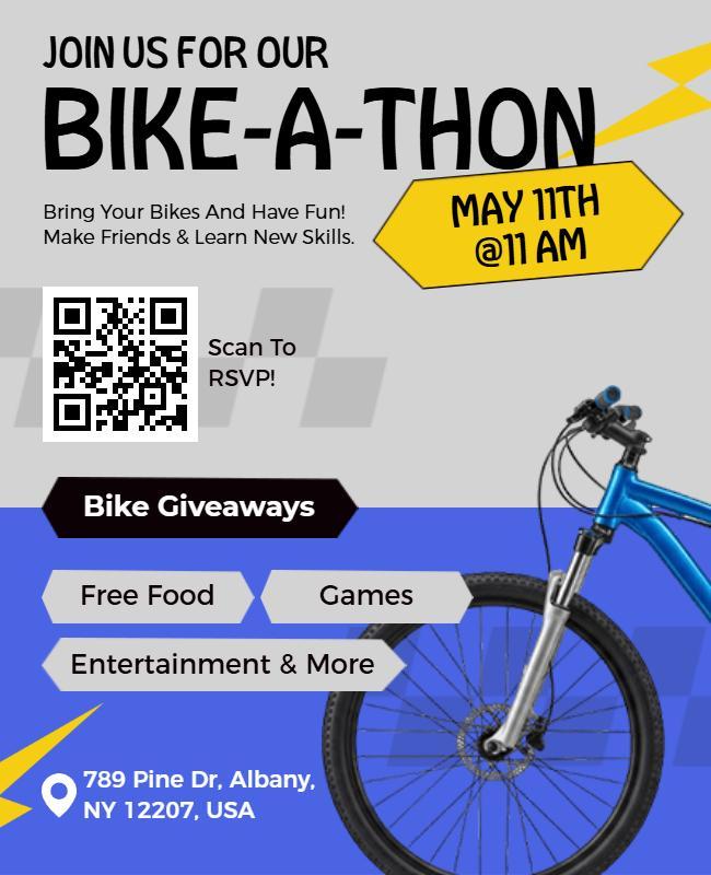 Community Bike-a-Thon Event Flyer Template