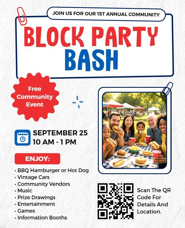 Community Block Party Bash Event Flyer Template