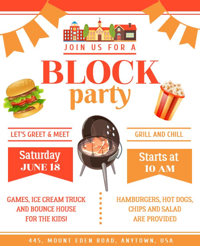 Community Block Party Celebration Flyer Template