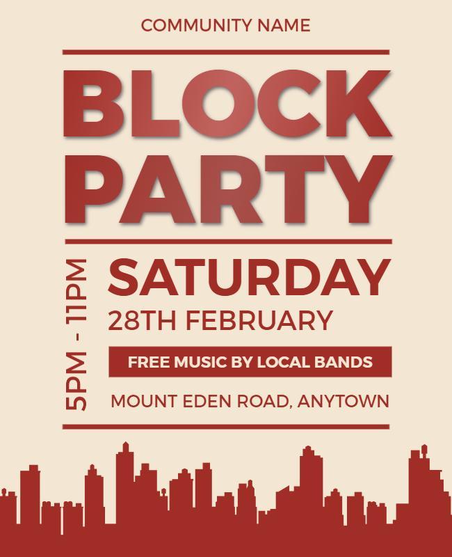 Community Block Party Music Event Flyer Template