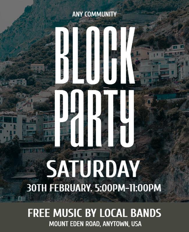 Community Block Party Music Flyer Template