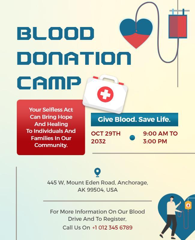 Community Blood Donation Camp Flyer Template