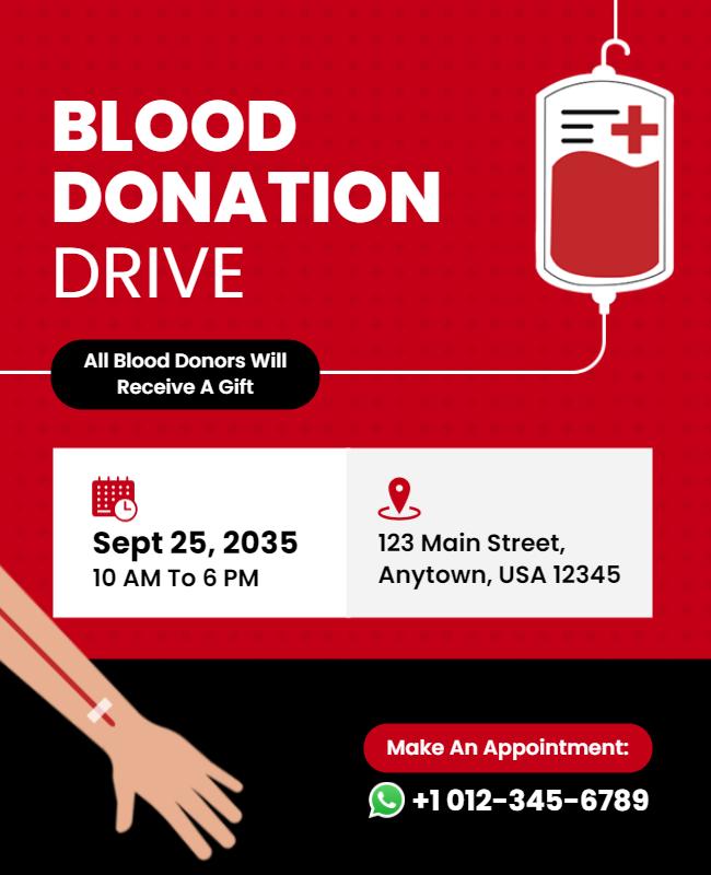 Community Blood Donation Drive Flyer Template