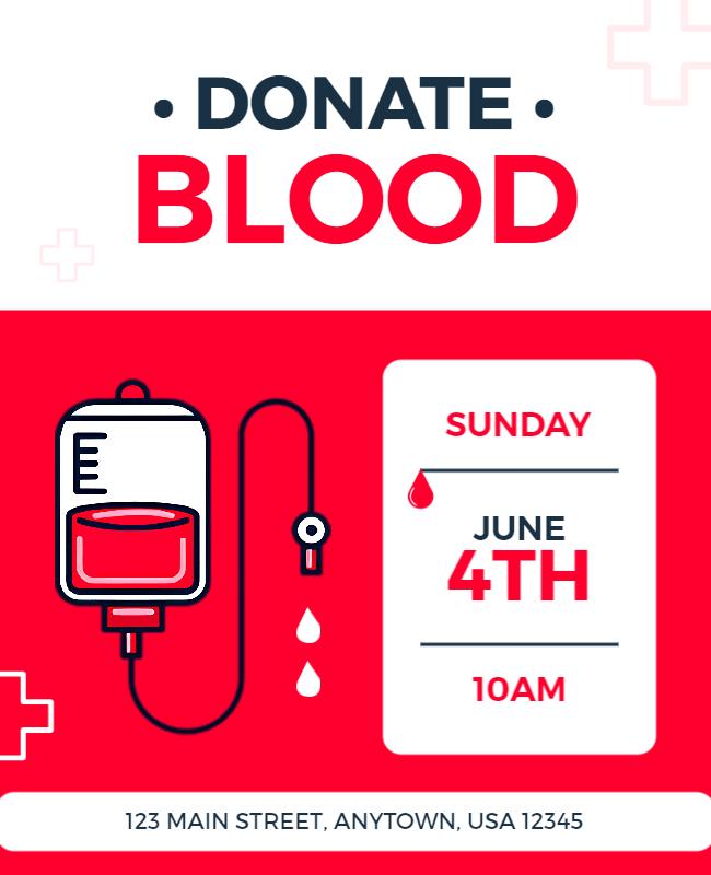 Community Blood Donation Event Flyer Template