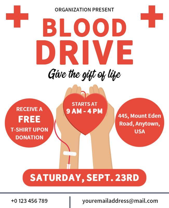 Community Blood Drive Donation Flyer Template