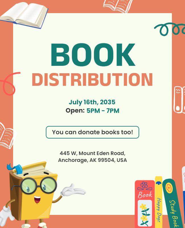 Community Book Distribution Event Flyer Template