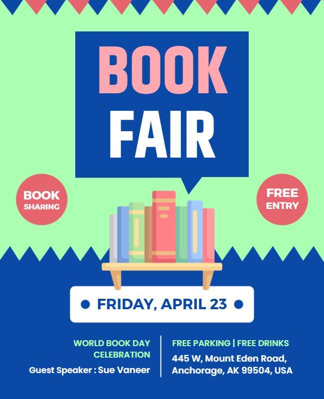 Colorful Fun Book Fair Celebration Flyer Template