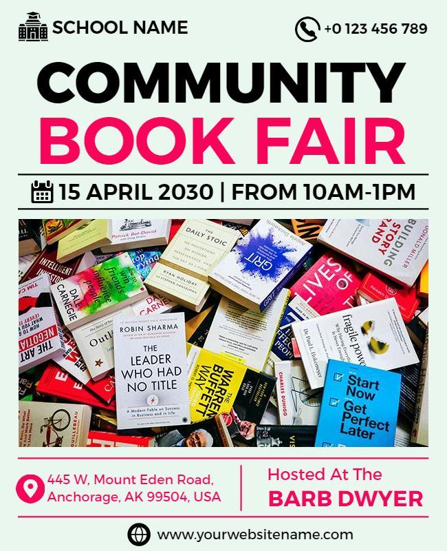 Community Book Fair Event Flyer Template