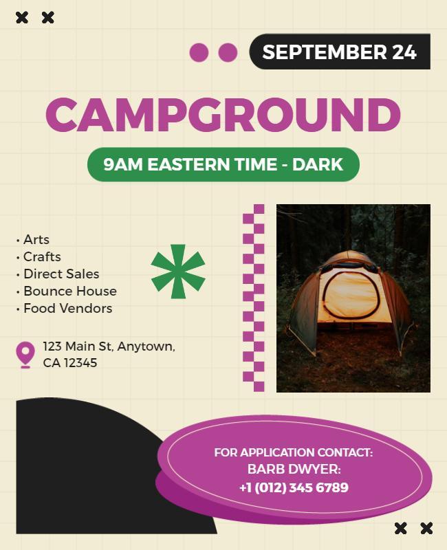 Community Campground Festival Event Flyer Template