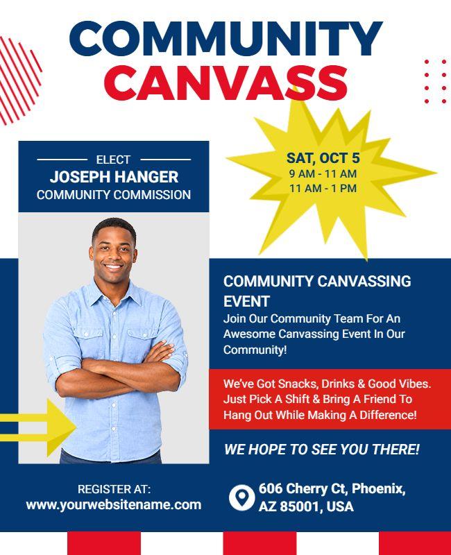 Community Canvassing Event Flyer Template