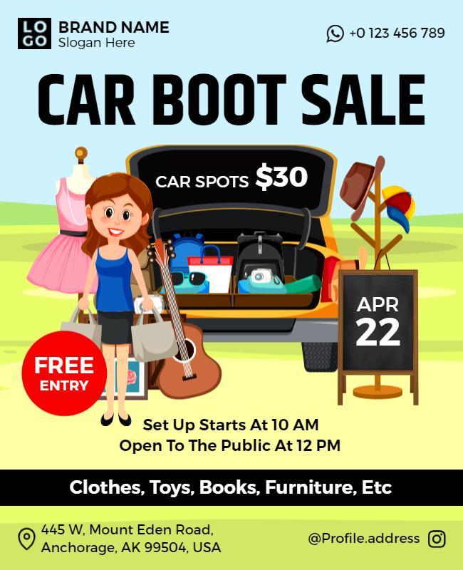 Community Car Boot Sale Event Flyer Template