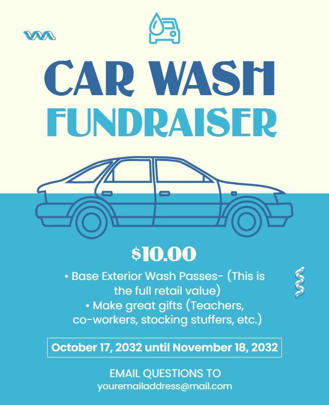 Community Car Wash Fundraiser Event Flyer Template