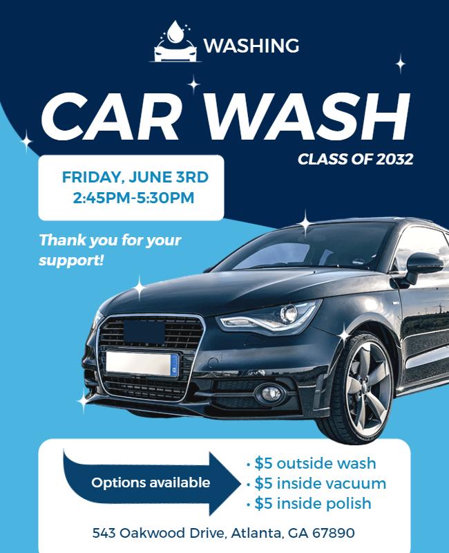 Community Car Wash Fundraiser Flyer Template