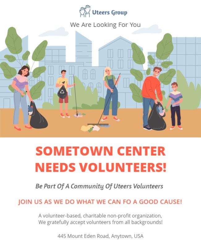 Community-Centric Volunteer Call to Action Poster Template