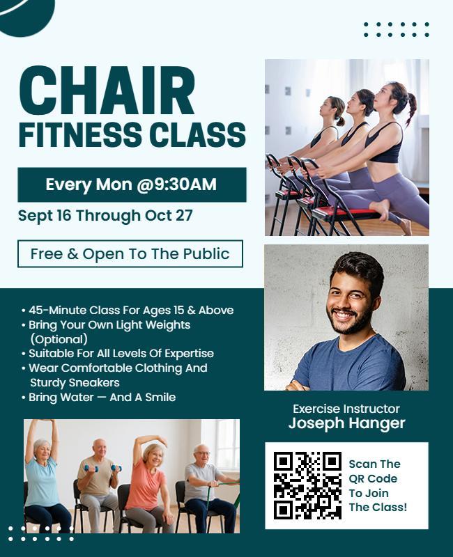 Community Chair Fitness Class Event Flyer Template