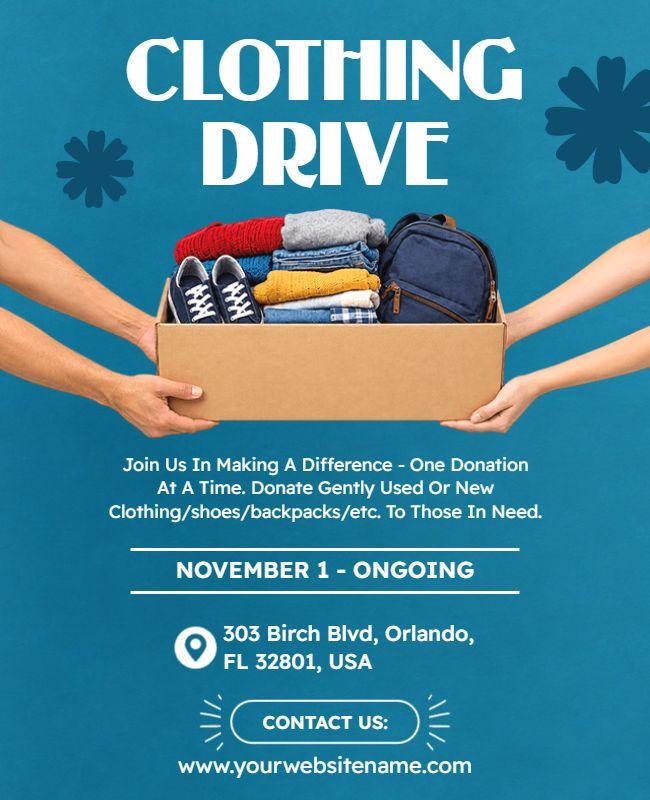 Community Charity Clothing Drive Flyer Template