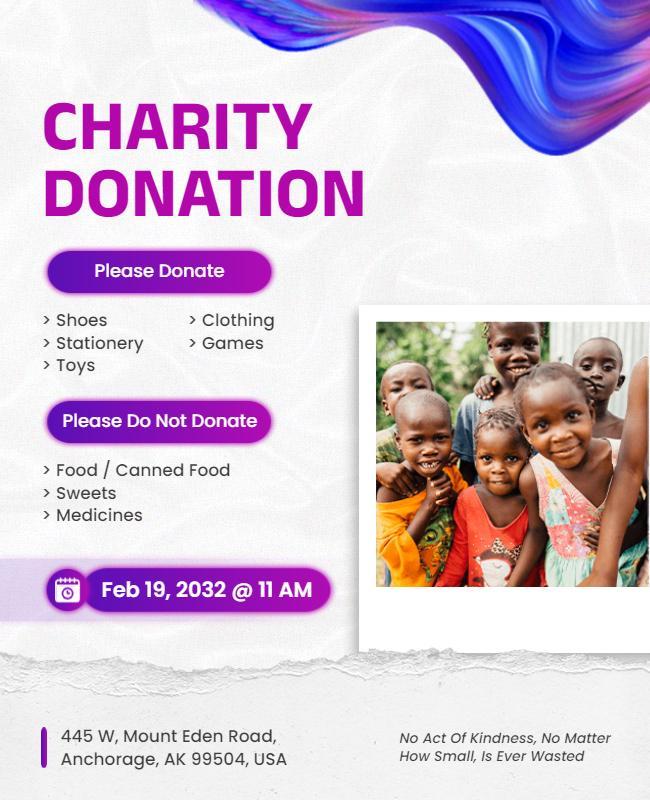 Community Charity Donation Drive Flyer Template