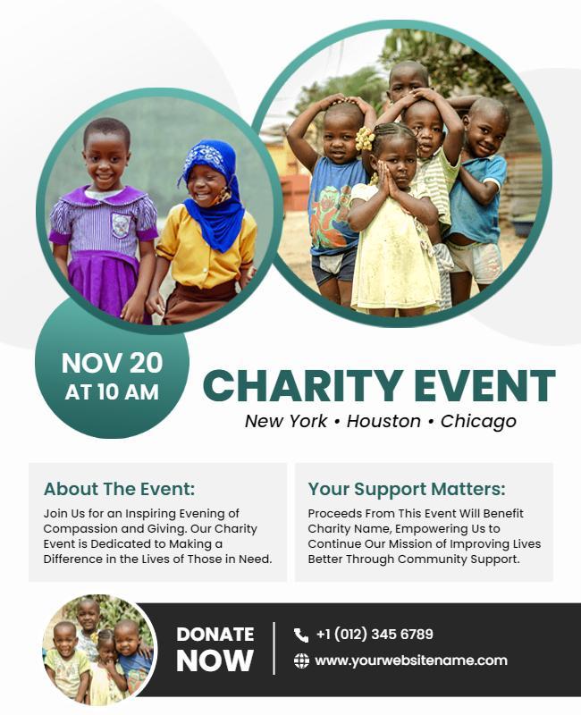 Joyful Community Engagement Charity Event Flyer Template