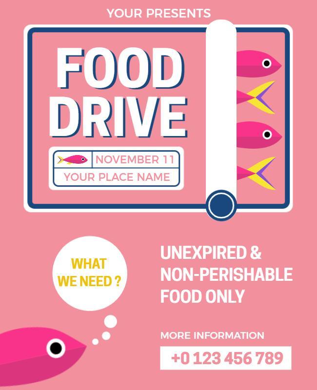 Community Charity Food Drive Flyer Template