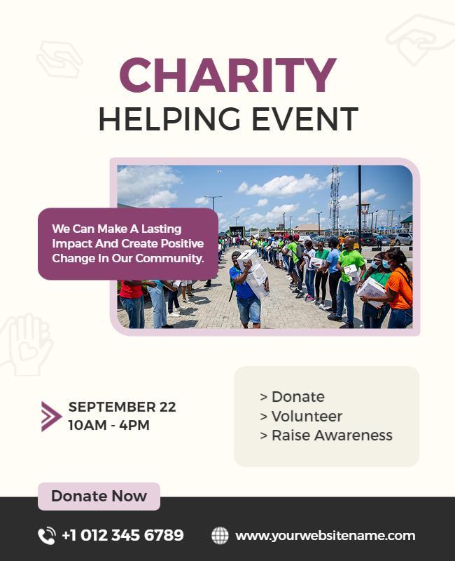 Community Charity Volunteer Event Flyer Template