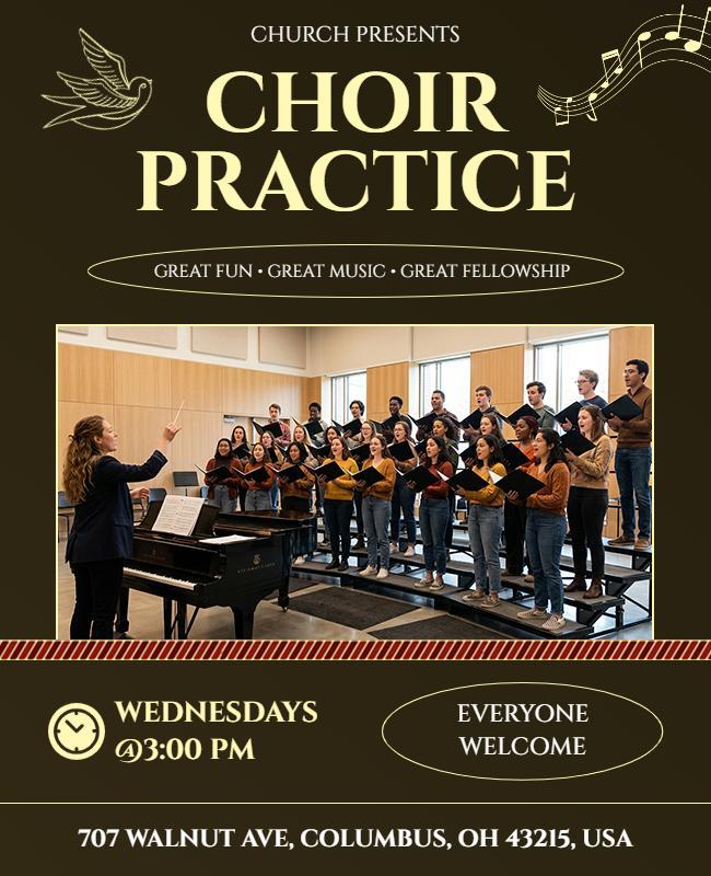 Community Church Choir Practice Flyer Template