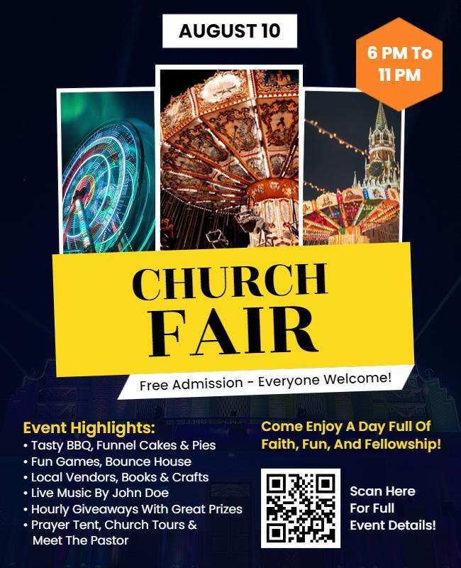 Community Church Fair Event Flyer Template