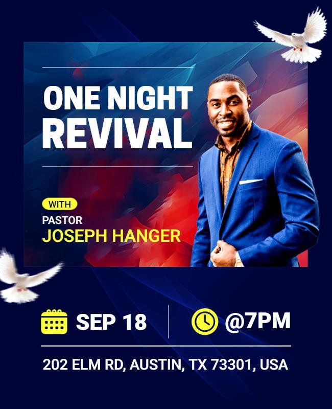 Community Church One Night Revival Event Flyer Template